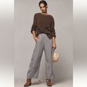 The Izzie Relaxed Pull-On Barrel Pants by Pilcro: Linen Edition - Grey (M)